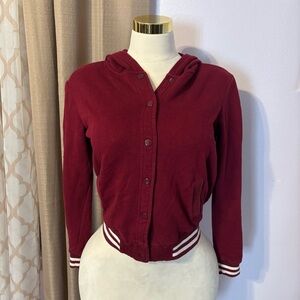 Forever 21 Burgundy Varsity Jacket